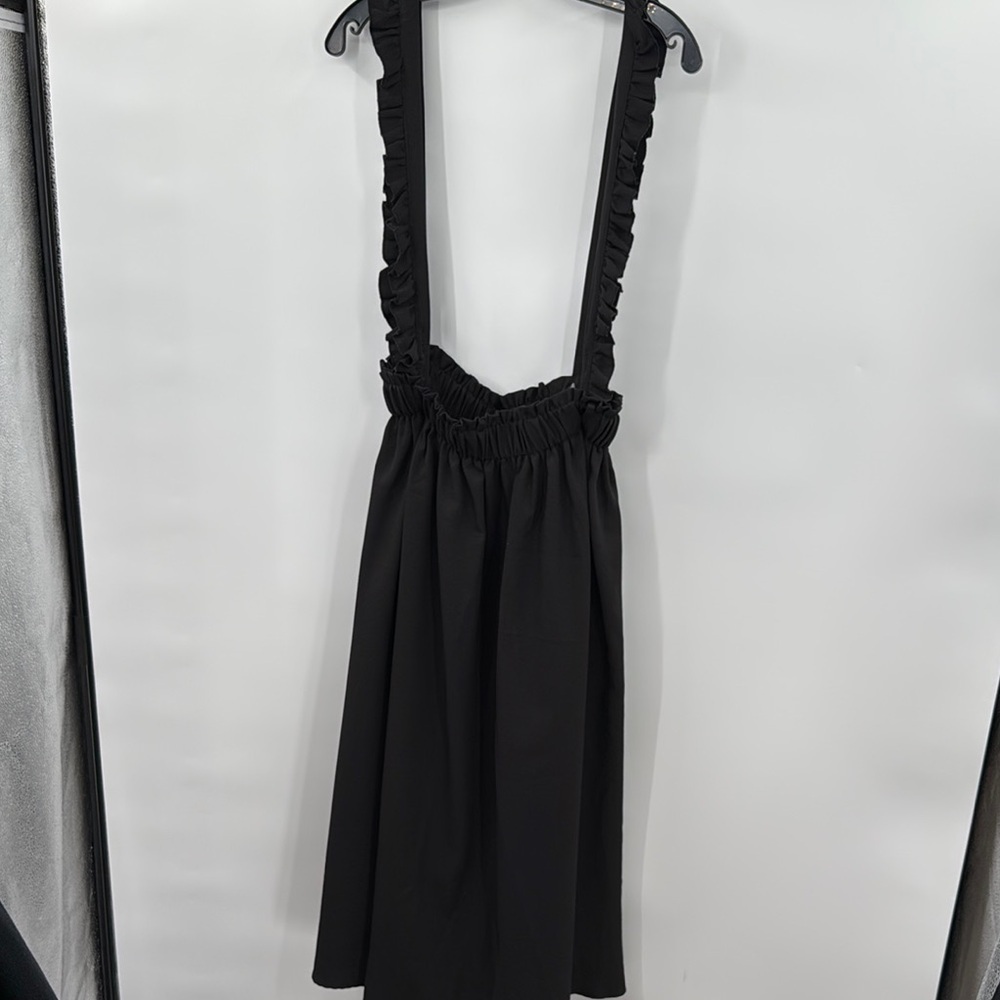 Black Ruffled Suspender Skirt